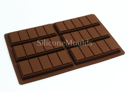6 cell 5 Sectional FULL SIZE Chocolate Snap Bar Mould Silicone Bakeware 56g - Picture 2 of 3