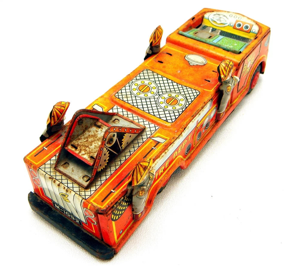 Camión de bomberos de hojalata de juguete Mitsubishi solo piezas de fricción Foto 3 de 4