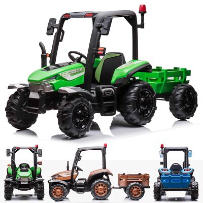 RiiRoo 24V Battery Electric Tractor With Trailer Kids Ride On Car Tractor  UK