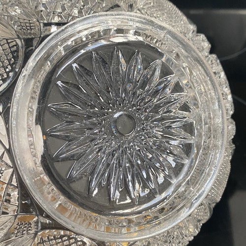 American Brilliant Period Cut Glass Lead Crystal Sawtooth Rim Bowl Dish 7 In - Picture 8 of 10