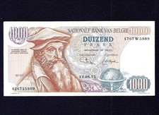 BELGIUM 1000 FRANCS  1975  P-136b  EF