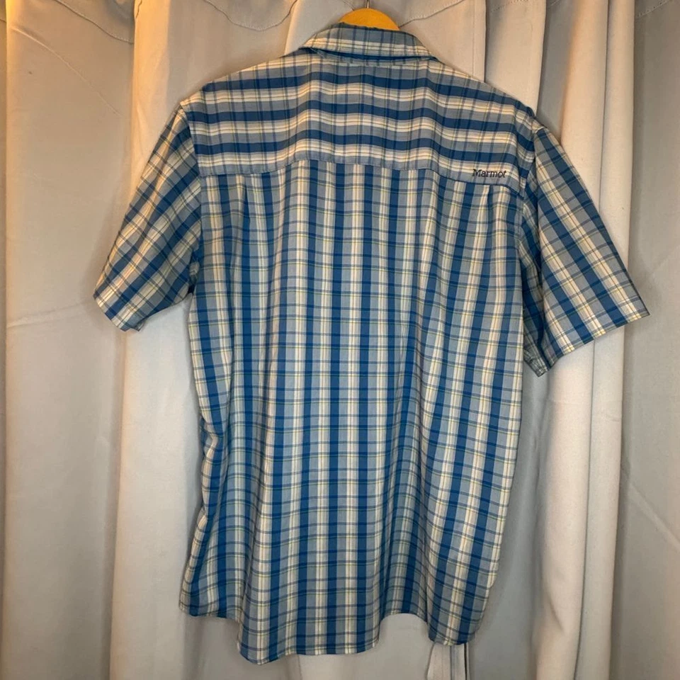 Marmot Men's Plaid Short Sleeve Button Down Shirt Outdoor Casual  XL - Imagem 3 de 4