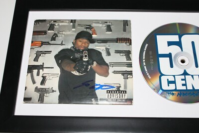 50 CENT SIGNED FRAMED 'THE MASSACRE' CD COVER INSERT ALBUM BECKETT