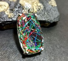 Multi-Color Natural 99.15 Ct Brazilian Rutilated Quartz Pendant Loose Gemstone