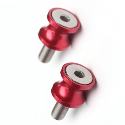 Red XP 8MM Rear Paddock Stand Spools For Suzuki SV650X 17 18 19 20 21 22 23