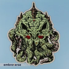 Cthulhu Large Back Patch - Embroidered Paranormal Monster Octopus - Iron On