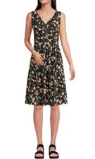 Banana Republic Black Orange Yellow Floral Printed Fit & Flare Dress Sz 6