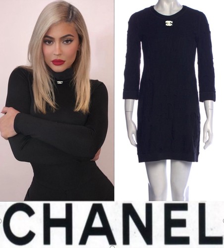 4.2k Chanel 2012 Black White Logo Stretch Midi LBD 34 36 38 2 4 6 S M Dress Top - Picture 3 of 24