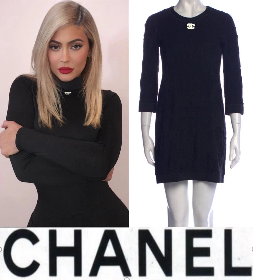 Vestido Chanel 2012 Negro Taylor Logo Lentejuelas 34 36 38 2 4 6 XS S M Forever Top Foto 3 de 4
