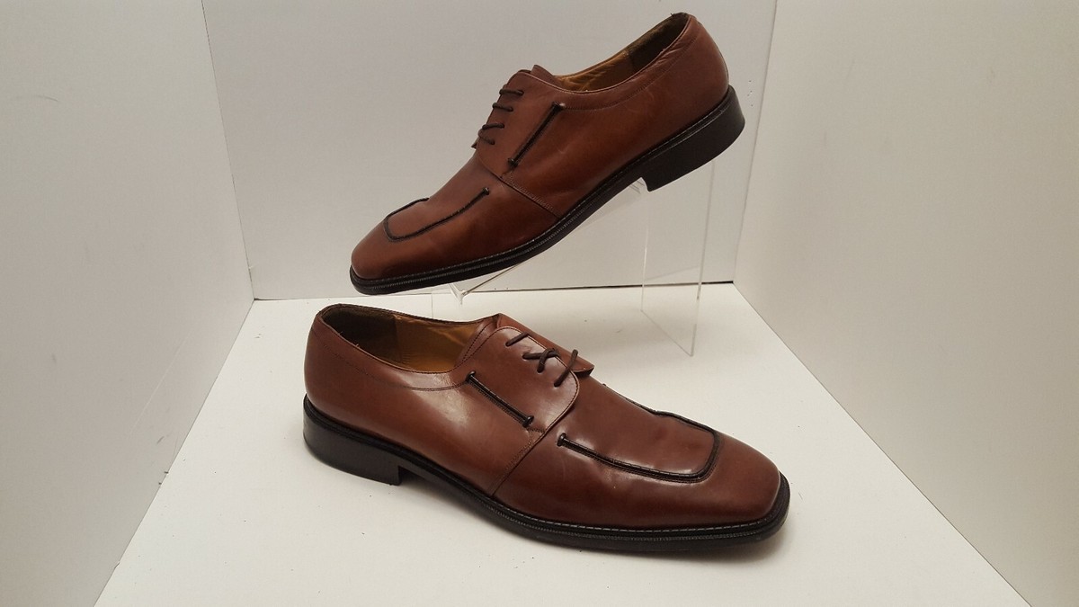 Paolo De Marco Handmade Brown Leather Lace-Up Shoes Made in  display picture 1