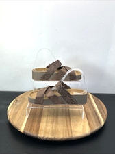 Unbranded Women Wedge Slider Sandal UK Size 5 Brown Braided Faux Leather Slip On