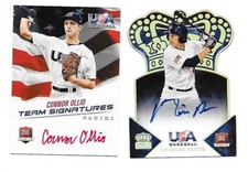 2015 Panini USA Baseball Connor Ollio Red INK SP Auto RC #17/25 Team Signatures
