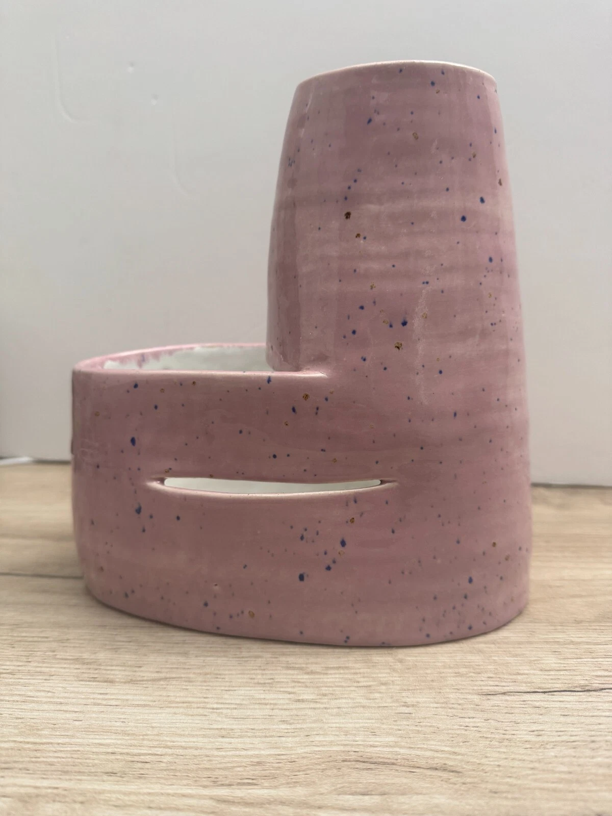 Helena Lacy Handmade Ceramic Vase – Unique Pink Speckled Sculptural Form
