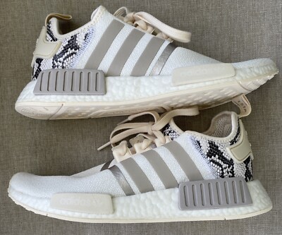 Adidas NMD_R1 Reptile Pack Ecru Tint W Size Snakeskin Animal Print White  Beige