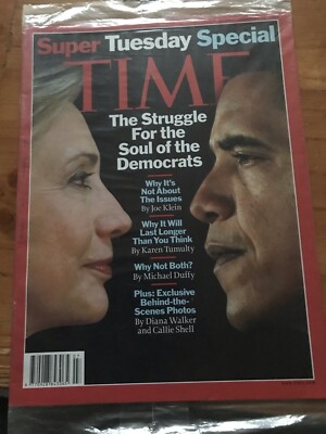 US Obama Clinton Election Time Magazine 2008 Super Tuesday Special NEW SEALED