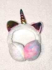 Plush Rainbow Unicorn Warm Earmuffs Kids Teens Ear Muffs NEW