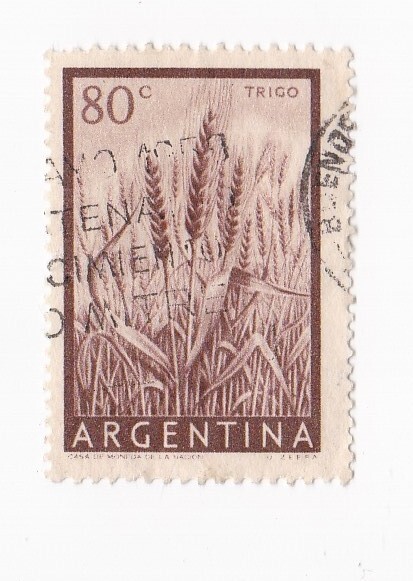 Argentina Vintage Postage Stamp 80c Trigo