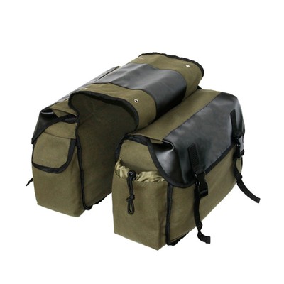 Motorbike Large Capacity Saddle Bag Motorcycle Riding Travel Canvas K0W9