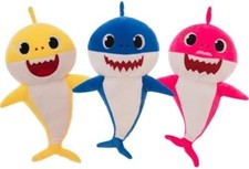 Baby Shark Plush Toy – 12" Stuffed Animal in Red, Blue, Yellow – Soft Cuddly Sha