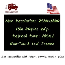 For Lenovo Legion S7 16ARHA7 82UG QHD 40pin 165Hz LCD LED Screen Replacement New
