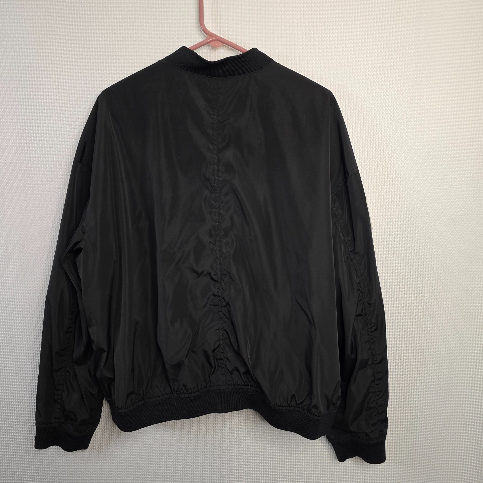 Express Black Bomber Jacket XL Patch Graphic Stat… - image 2
