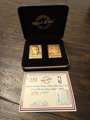 1995 HIGHLAND MINT ''GRANT HILL/JASON KIDD'' #/5000 BRONZE CARD SETS 2 Oz Metal