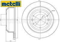 2X Bremsscheibe Metelli 23-1556 2 Bremsscheiben Hinterachse Hinten FüR Hyundai