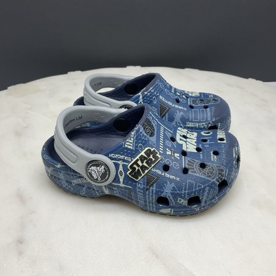 Crocs Classic Clogs Kids 5 Toddler Star Wars Graphic Slip On Shoes Blue