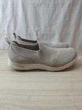 Skechers Shoes Womens Beige Air Cooled Arch Fit Knit Slip-On Walking Comfort