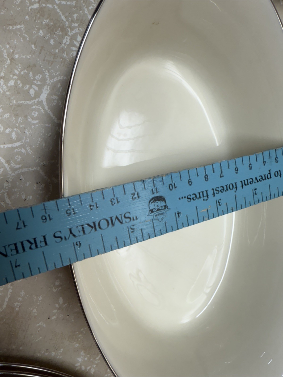 Lenox Moonspun Table Setting For 4 Platinum Silver Rim Ivory Cream VTG