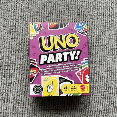 New UNO PARTY FUNfilled Chaos Crazy Cards/Wilder Rules Larger Groups colorblind