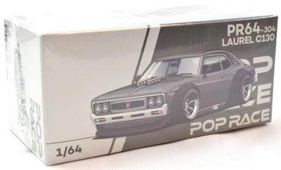 Pop Race Nissan Laurel C130 - Metallic Grey 1:64 Scale Diecast Car PR640304