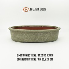 Vaso bonsai artigianale ovale 34 CM - Handmade Bonsai Pots