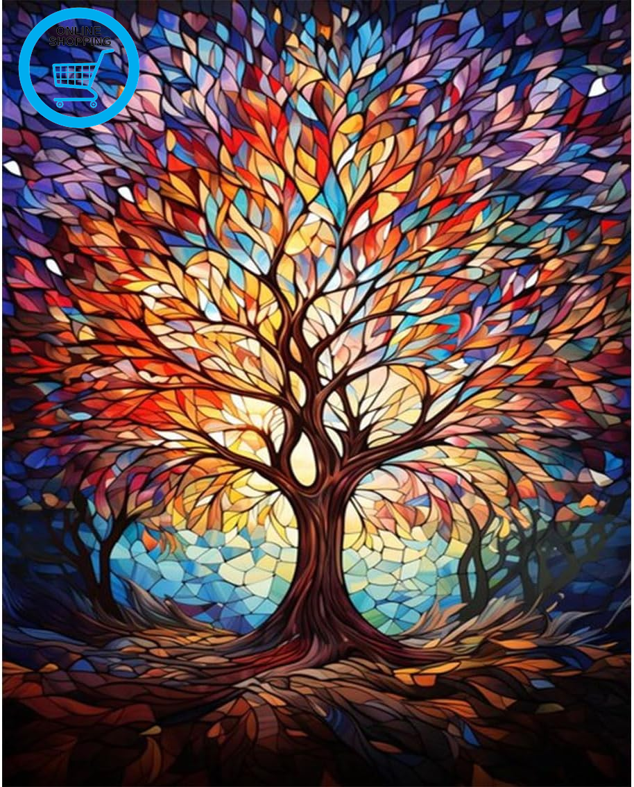 Tree of Life Paint by Numbers for Adults- Tree Painting by Numbers for Adults, T