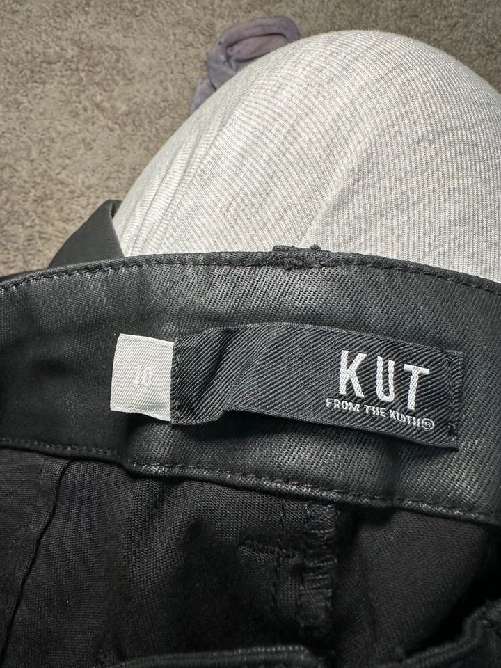 Pantalones de cuero rectos al tobillo Kut From The Kloth Reese talla 10 entrepierna de 27,5 Foto 4 de 4