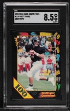 1991 Wild Card Draft 100 Stripe Brett Favre #119 SGC 8.5 Rookie RC HOF h3a. rookie card picture