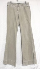 Vtg Eddie Bauer Womens Wide Leg Corduroy Pants Sz 10 Tall Beige Preppy Academia