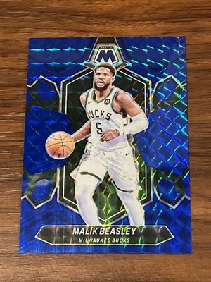 2023-24 Panini Mosaic Malik Beasley #40 Blue Mosaic /199 Milwaukee Bucks