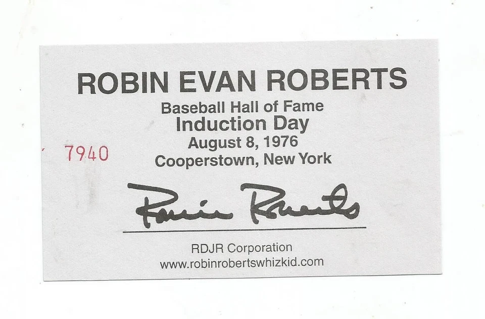 ROBIN ROBERTS"1950 NL CHAMPIONS" SIGNED IN 05/2003 "THRU THE MAIL" 8X10 PHOTO - Image 2 of 2