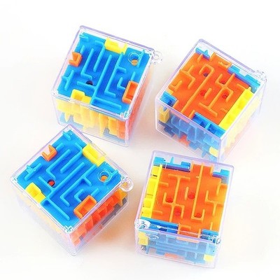1pc mini 3D Maze Magic Cube Six-sided Transparent Puzzle Speed Cube Rolling Ball