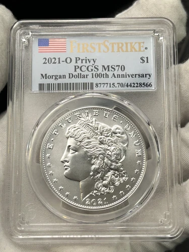 2021-O Privy $1 Morgan Dollar 100th Anniv. PCGS MS70 Silver Coin First Strike
