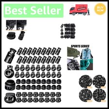 Durable 160 Pcs Plastic Cord Locks with Spring Mechanism - 4 Style Options
