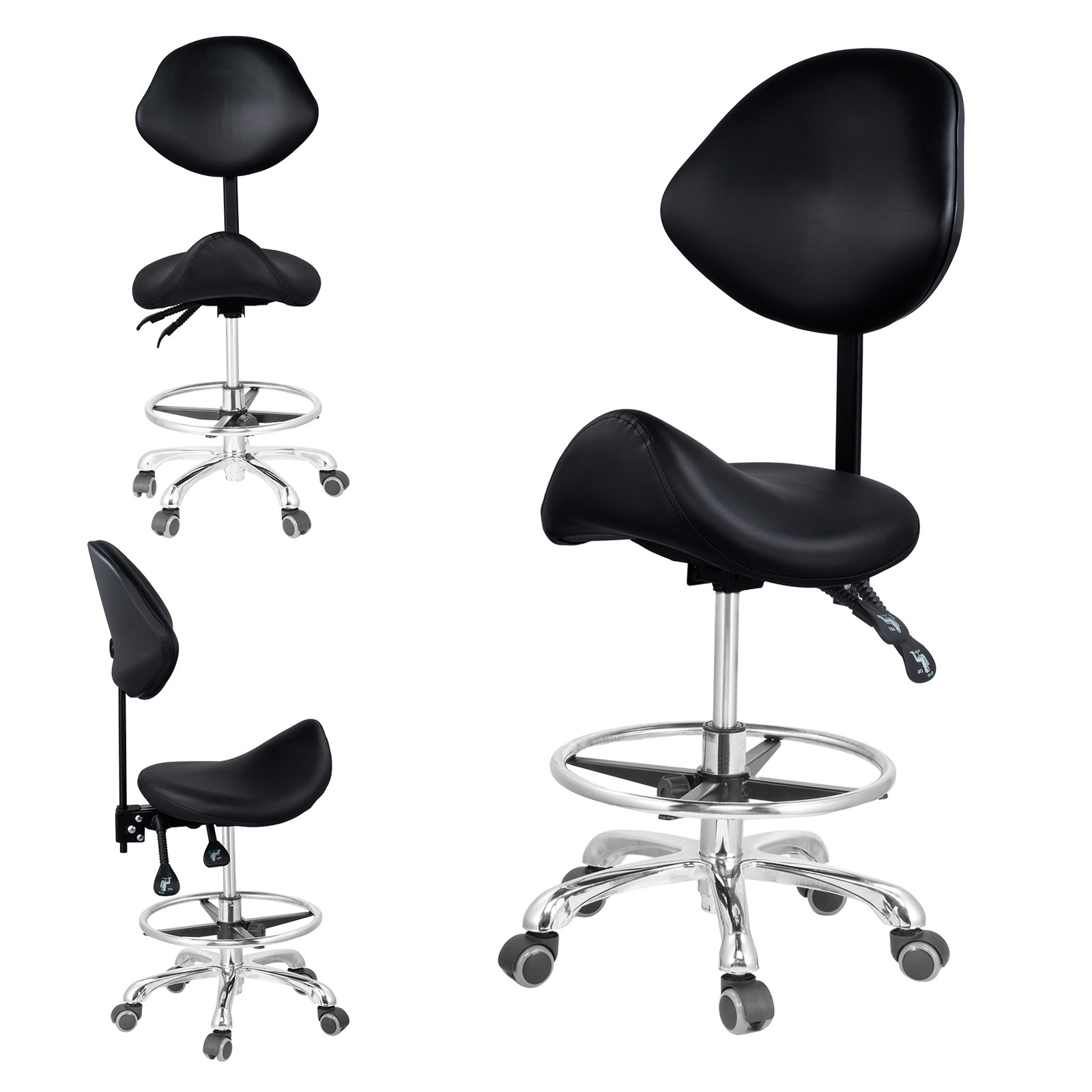 Hydraulic Rolling Swivel Stool Salon Spa Tattoo Chair Facial Massage Foot Ring