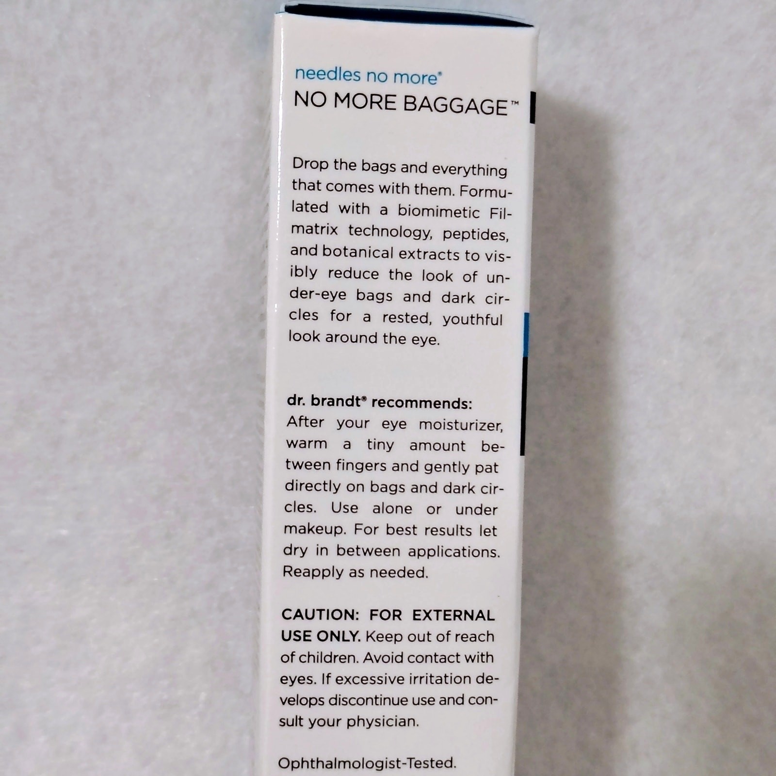 Dr. Brandt No More Baggage Eye Depuffing Gel 0.5 oz NEW AntiAging Needles Nomore