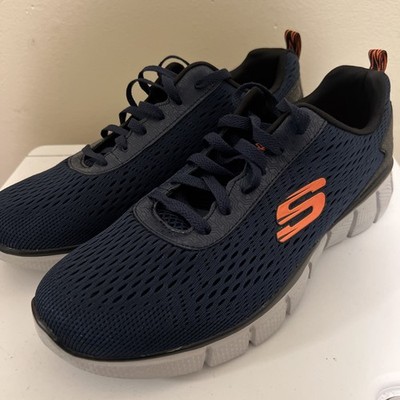 SKECHERS DUAL-LITE Navy Relax Fit Memory Foam Athletic Shoes 51529 Men's Size 8