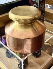 LP Record Disk Stabilizer Weight Vintage Solid Brass /Copper Clamp 66 Ounces 