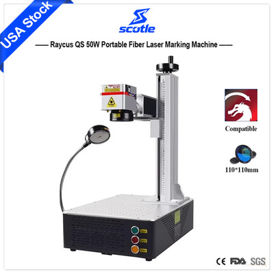 Raycus QS 50W Portable Fiber Laser Marking Machine Desktop Engraver Marker