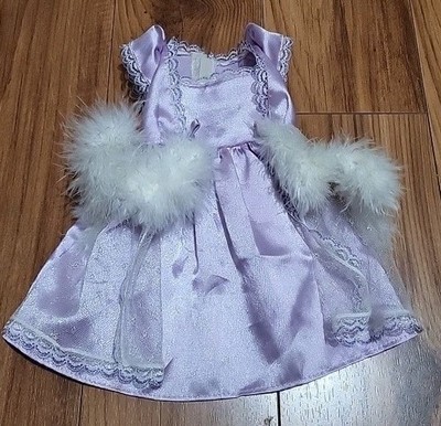 Disney PRINCESS Purple Evening Gown W Feathers Buttons. 