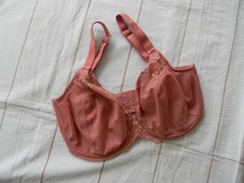 Elomi 4382 Charley Banded Lace Plunge Underwire Bra PINK US SZ 36K