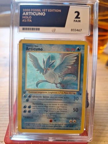 Articuno 1st Edition Holo. Italian. 2/62 fossil 2000 ace graded 2 FAIR